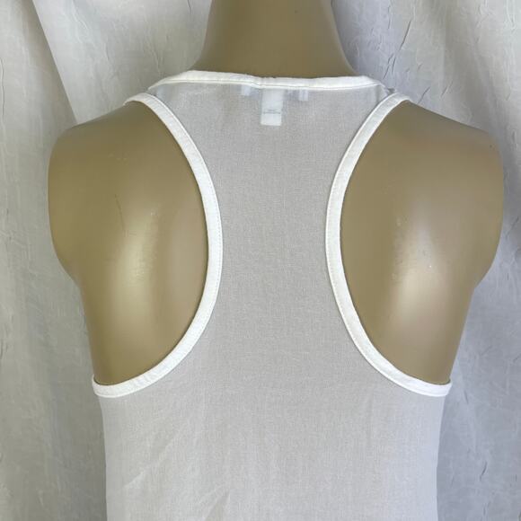 🫶🏼 Express Wild Love Sequin Flowy Tunic Tank Top White Sheer Back Pastel XS - Picture 7 of 16